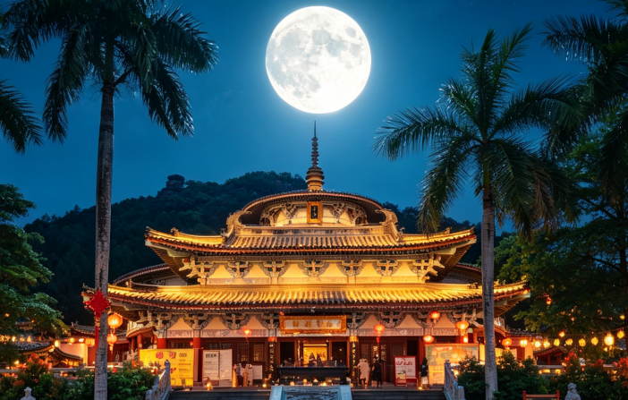 海南文笔峰 | 来文笔峰福慧池赏海南最大的月亮！